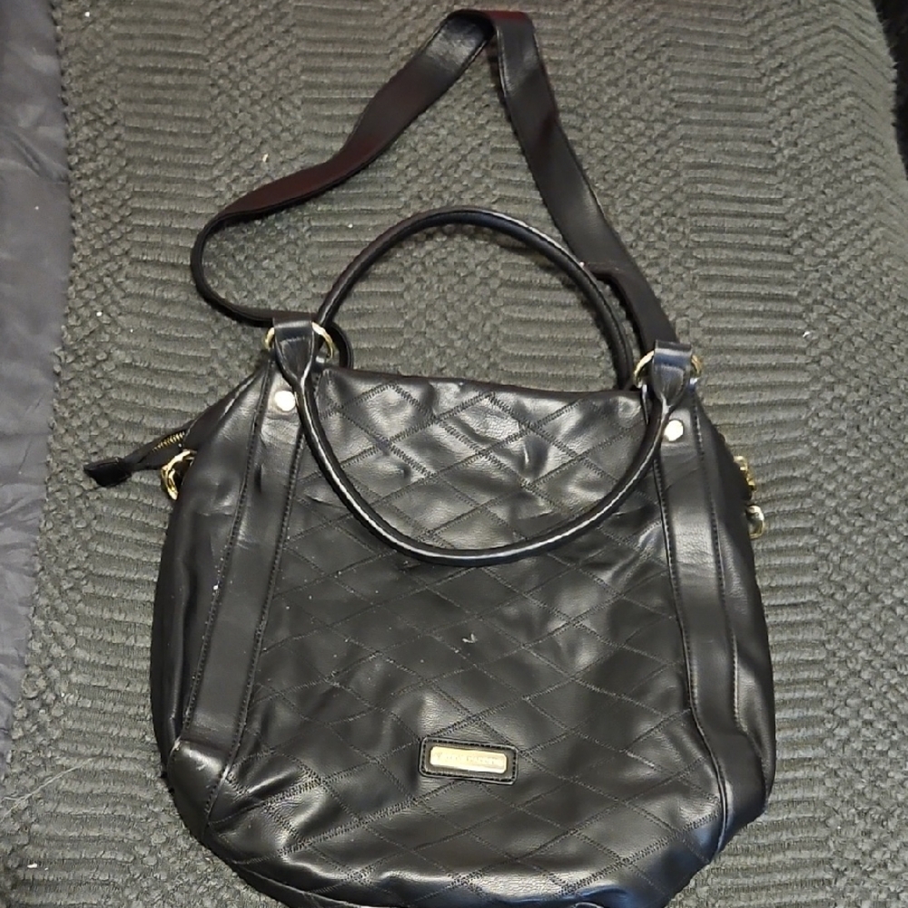 Steve Madden Black Quilted Handbag Shoulder Bag Size Large